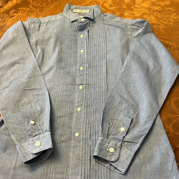 Paul Stuart New York Woman’s Cotton Pleated Bib Front Tuxedo Shirt Size 8 EUC - Picture 7 of 13